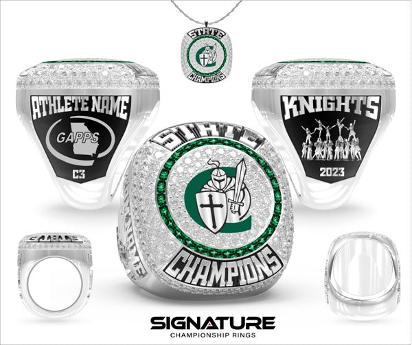 Calvary Christian School Cheer 2023 Championship Ring High School