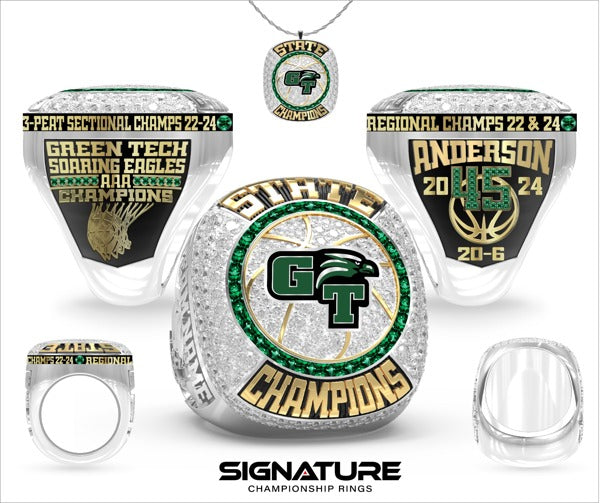 Green Tech High Charter School Basketball -Men's 2024 Championship Ring