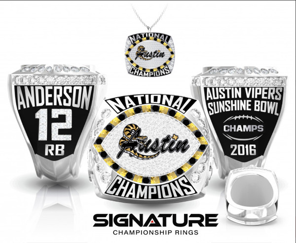 Austin Vipers Football 2016 Championship Ring