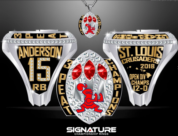 Saint Louis School Football 2018 Championship Ring