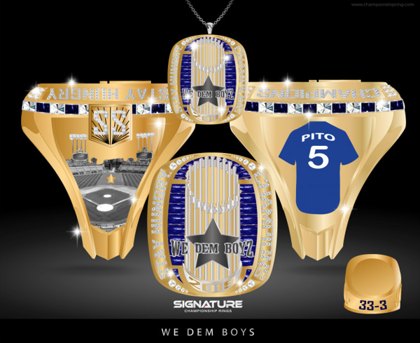 We Dem Boyz Baseball 2019 Championship Ring
