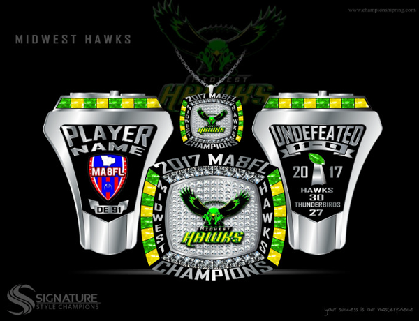 Midwest Hawks Football 2017 Championship Ring