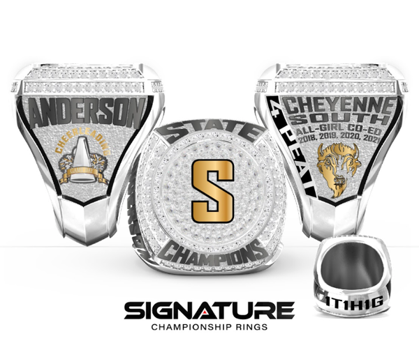 Cheyenne South High School Cheer 2021 Championship Ring