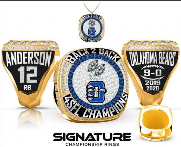 Oklahoma Bears Football 2019 Championship Ring