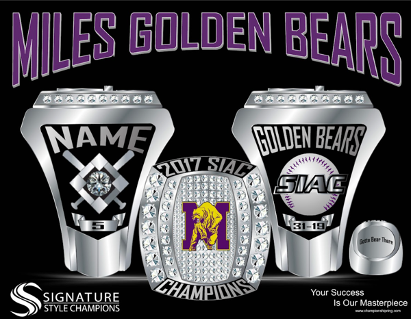 Miles College Baseball 2017 Championship Ring