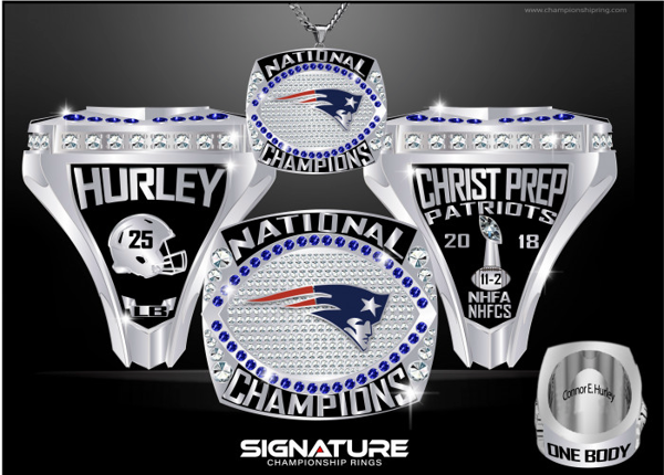 Christ Prep Academy Football 2018 Championship Ring