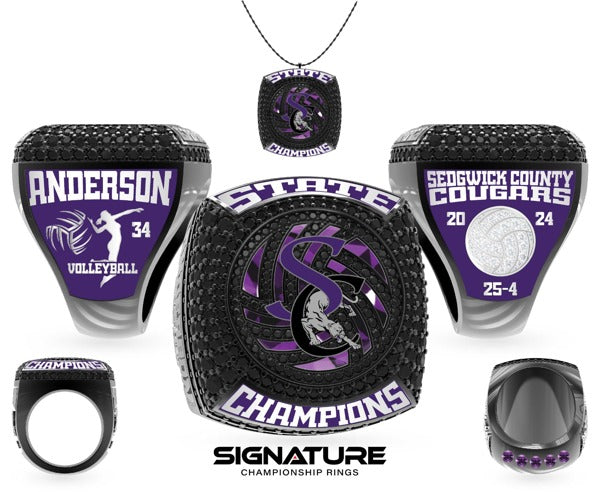 Julesburg Senior High School Volleyball -Women's 2024 Championship Ring