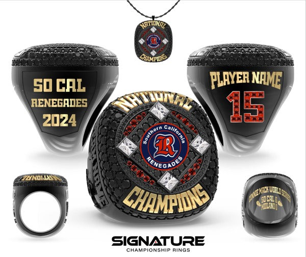 SoCal Renegades Baseball Baseball 2024 Championship Ring
