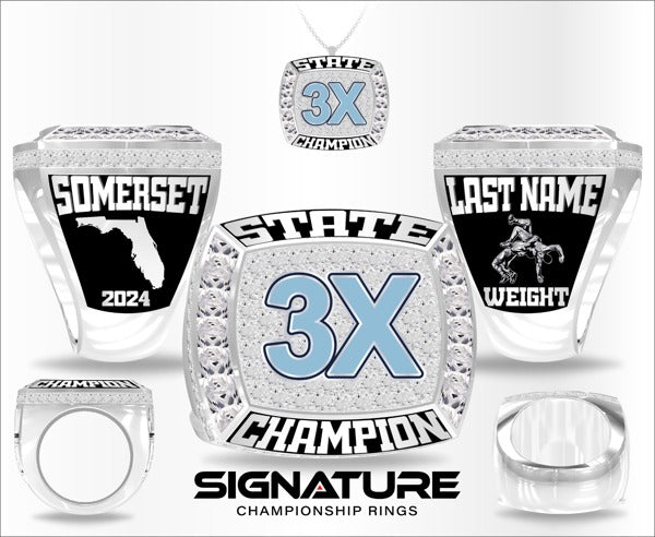 Somerset Academy High School Wrestling 2024 Individual Championship Ring