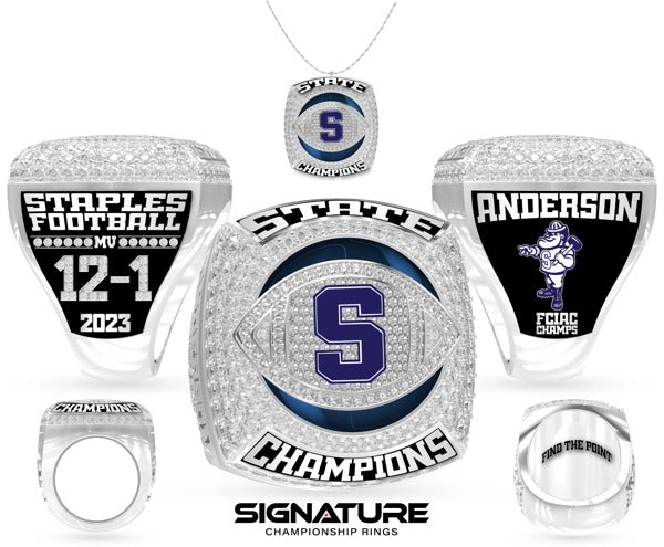 Staples High School Football 2023 Championship Ring