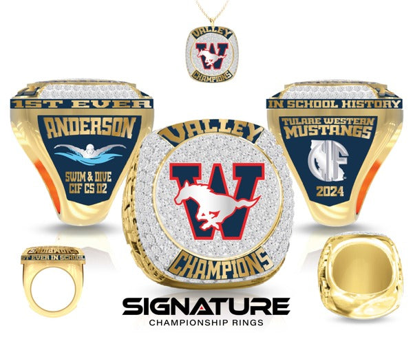 Tulare Western High School Swimming & Diving 2024 Championship Ring