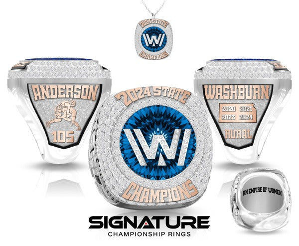 Washburn Rural High School Wrestling - Women's 2024 Championship Ring