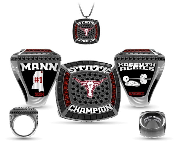 Kossuth High School OSR Powerlifting 2024 Individual Championship Ring