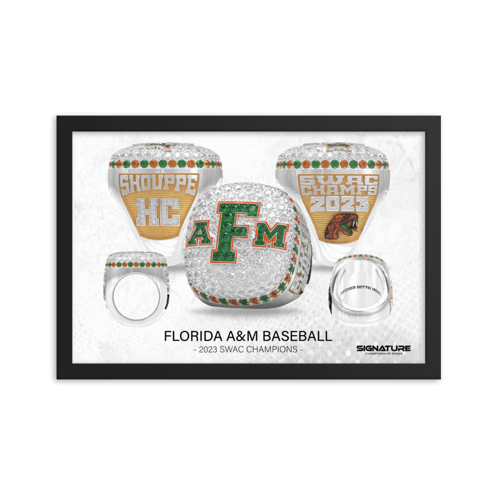 FLORIDA A&amp;M BASEBALL Framed photo paper poster