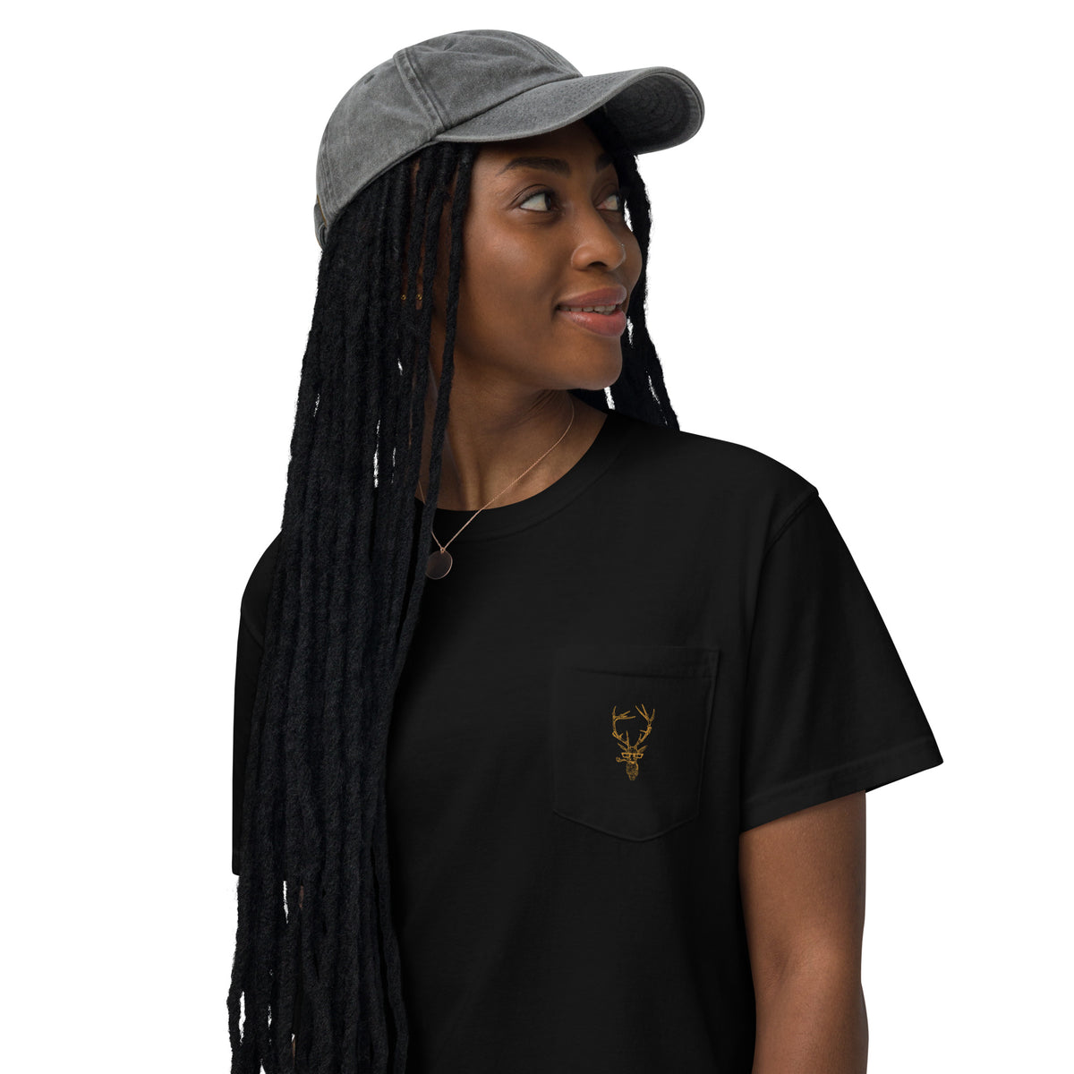Gold Staggerton Unisex garment-dyed pocket t-shirt