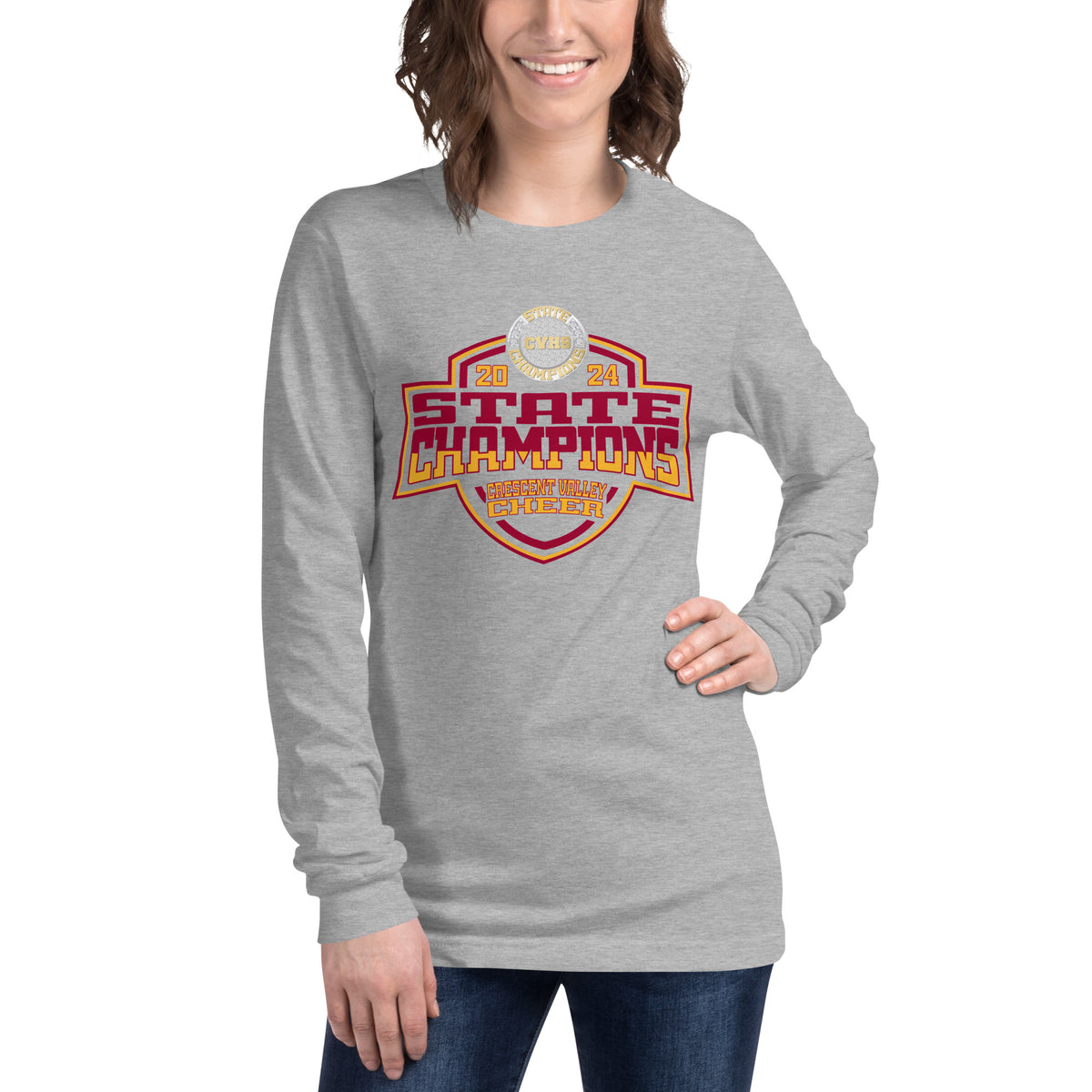 Crescent Valley High School Cheer 2024 Unisex Long Sleeve Tee
