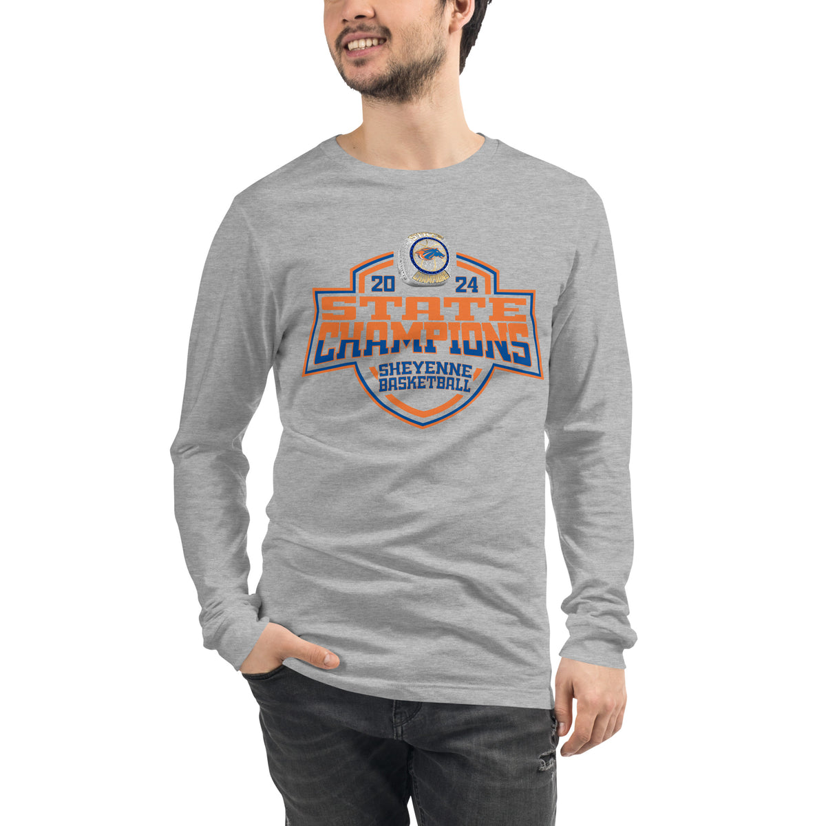 Sheyenne High School Basketball -Men's 2024 Unisex Long Sleeve Tee