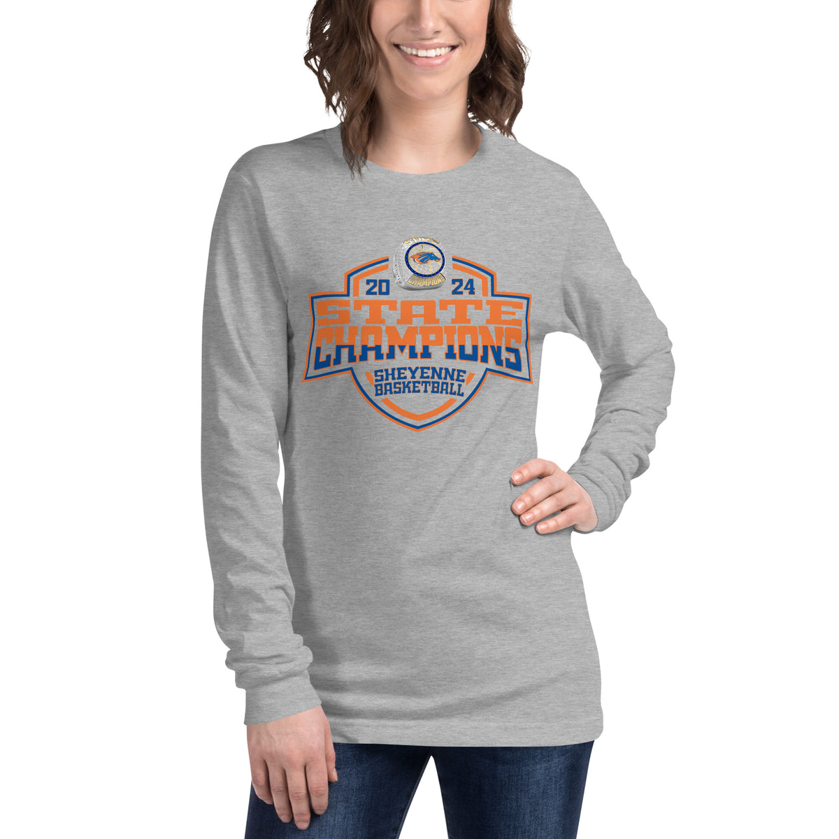 Sheyenne High School Basketball -Men's 2024 Unisex Long Sleeve Tee