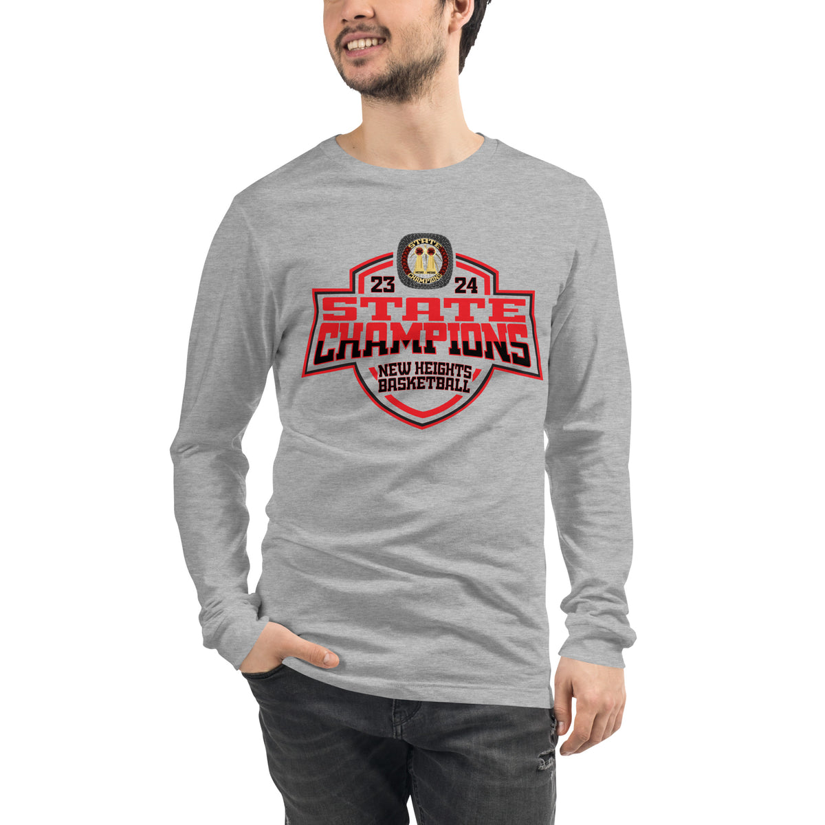New Heights Charter School Basketball -Men's 2024 Unisex Long Sleeve Tee