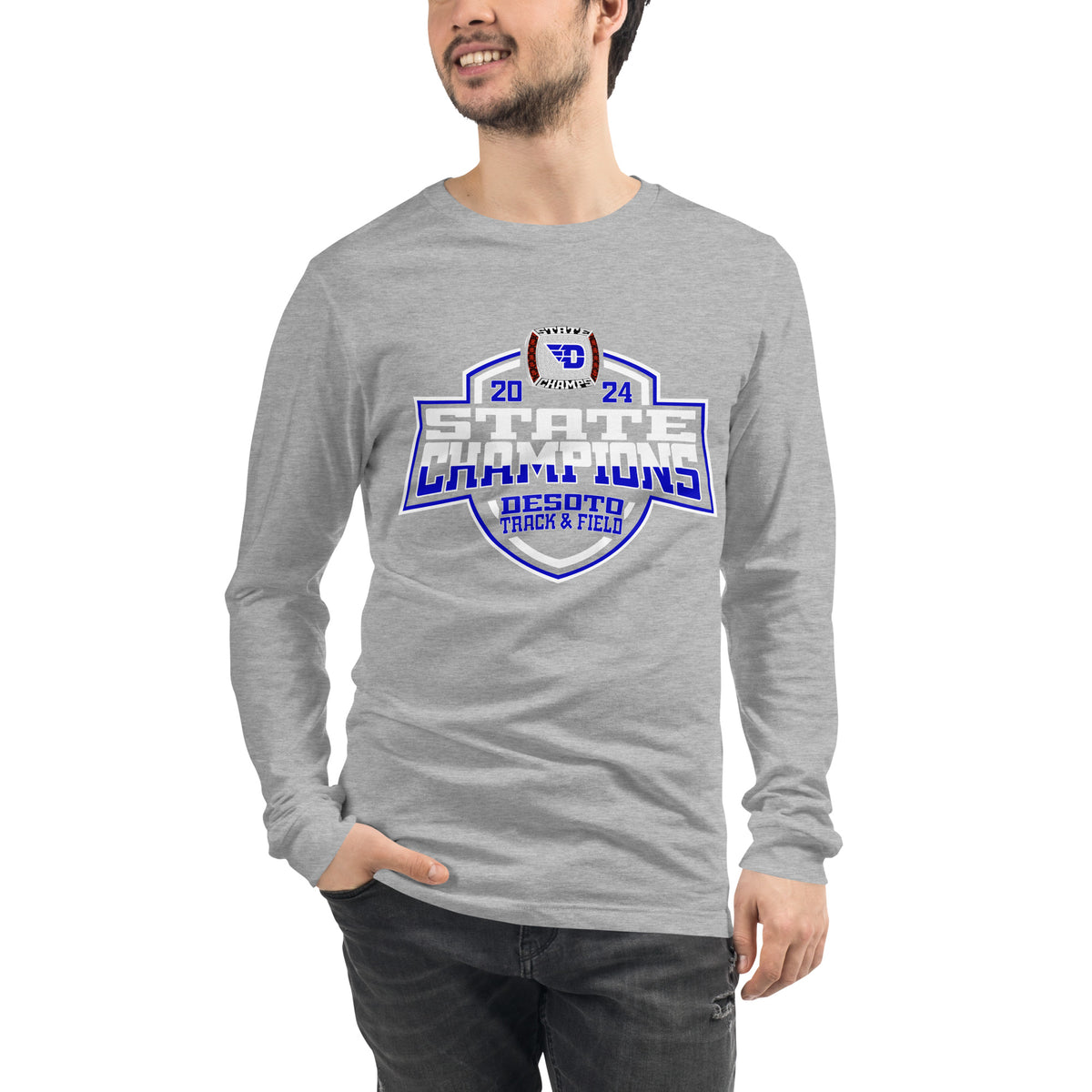 Desoto High School Track &amp; Field -Coed 2024 Unisex Long Sleeve Tee