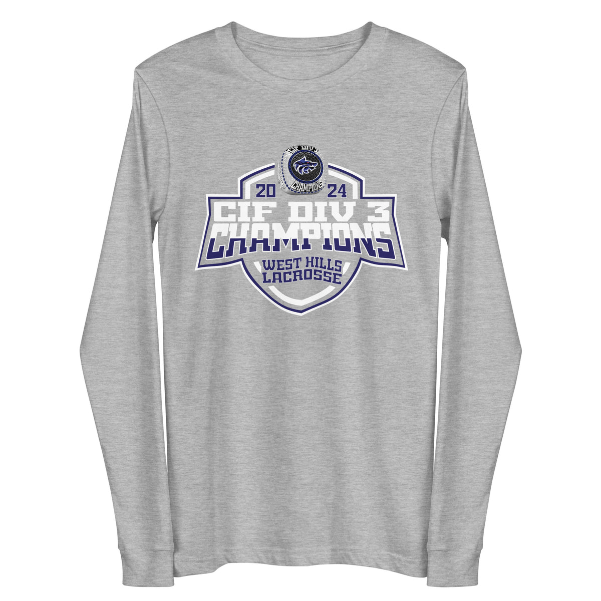 West Hills High School Lacrosse -Men's 2024 Unisex Long Sleeve Tee