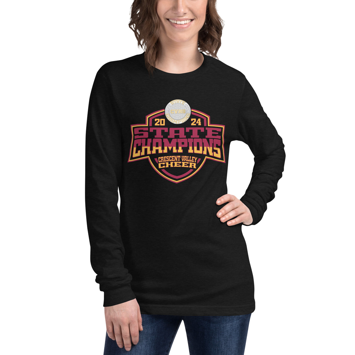 Crescent Valley High School Cheer 2024 Unisex Long Sleeve Tee