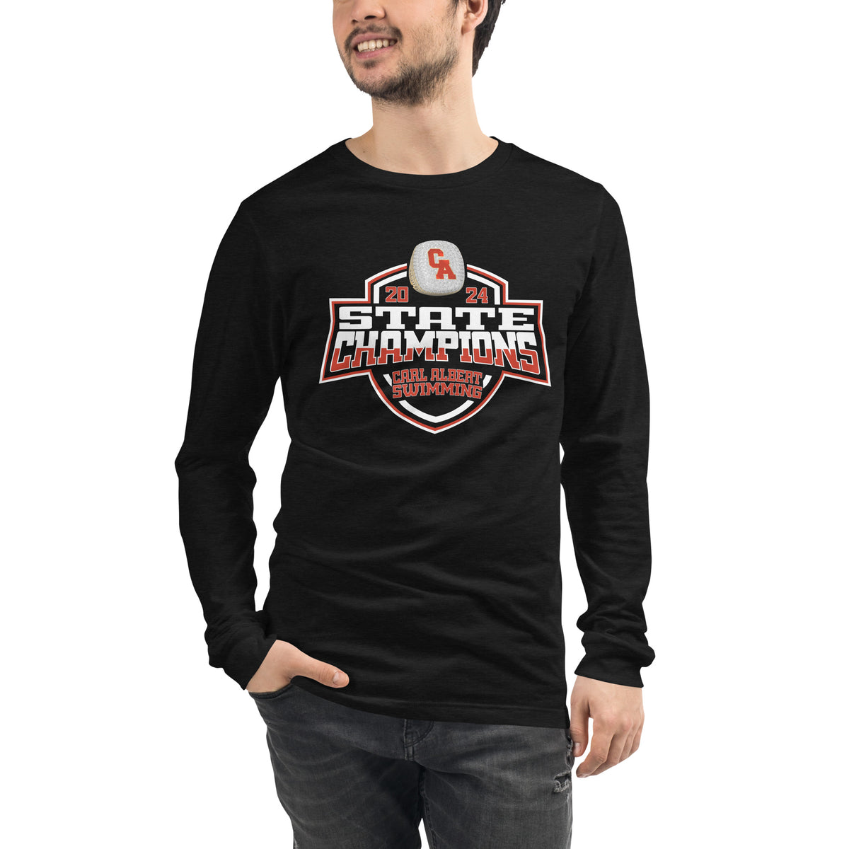 Carl Albert High School Swimming &amp; Diving 2024 Unisex Long Sleeve Tee