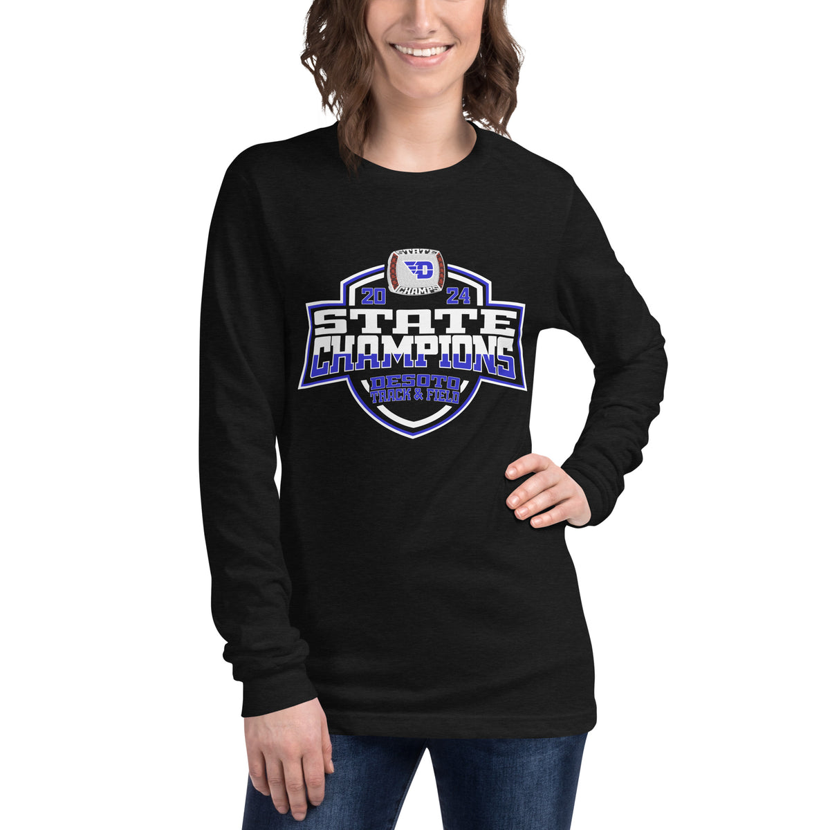 Desoto High School Track &amp; Field -Coed 2024 Unisex Long Sleeve Tee