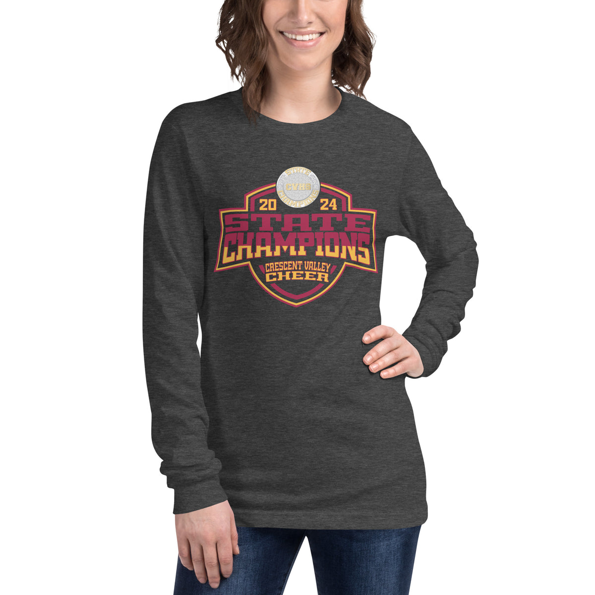 Crescent Valley High School Cheer 2024 Unisex Long Sleeve Tee
