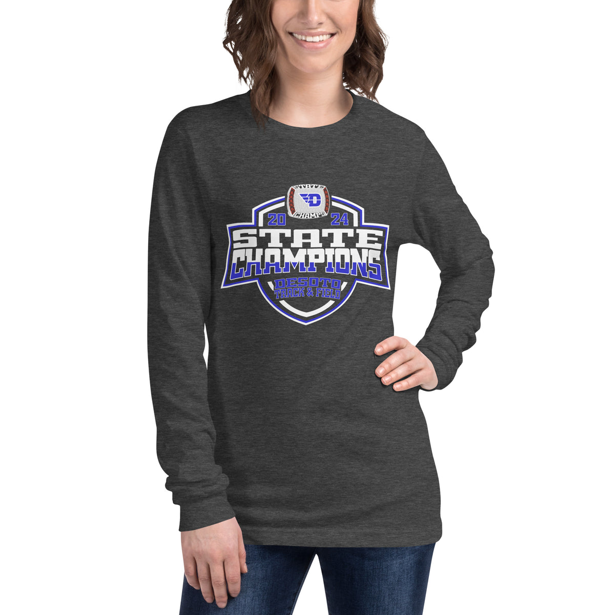 Desoto High School Track &amp; Field -Coed 2024 Unisex Long Sleeve Tee