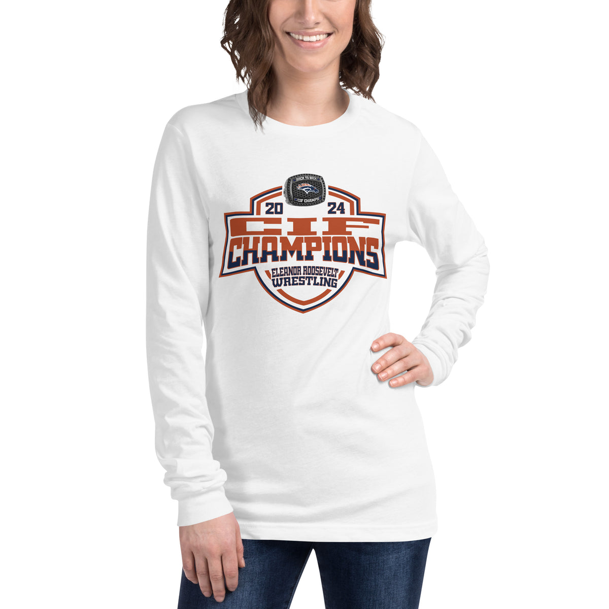 Eleanor Roosevelt High School Wrestling 2024 Unisex Long Sleeve Tee