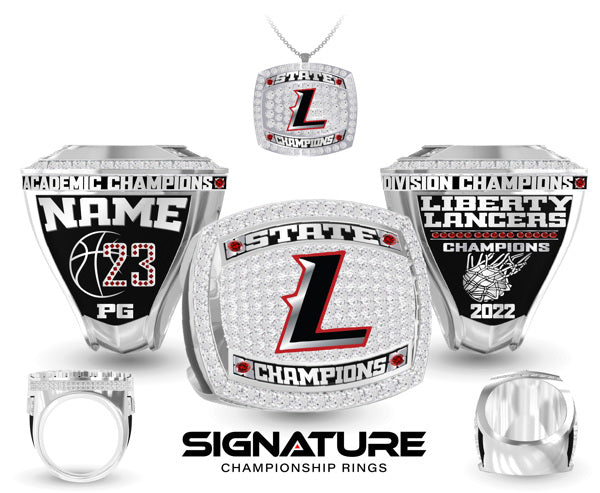 WHITE STONES Liberty High School Championship Ring