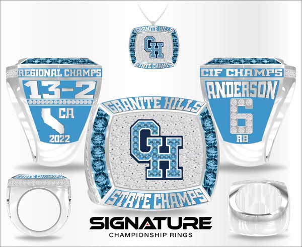 Granite Hills High School Football 2022 Championship Ring