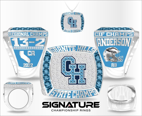 Granite Hills High School Football 2022 Championship Ring Coach Ring