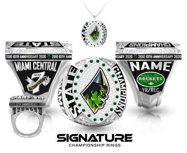 Miami Central Rockets Football 2020 Championship Ring