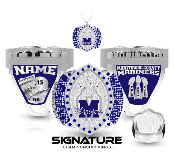 Manitowoc County Mariners Football 2017 3-Peat Championship Ring