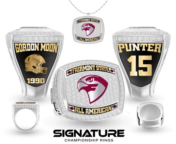 Gordon Moon Fairmont State 1988 Championship Football  Football 1990 Championship Ring