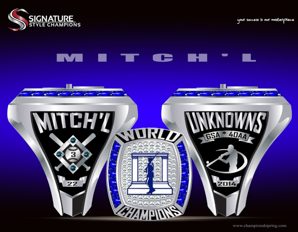 Unknowns Softball 2014 Championship Ring
