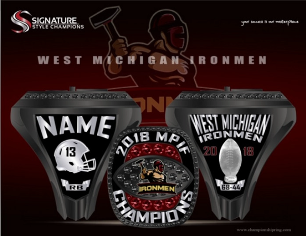 West Michigan Ironmen Football 2018 Championship Ring