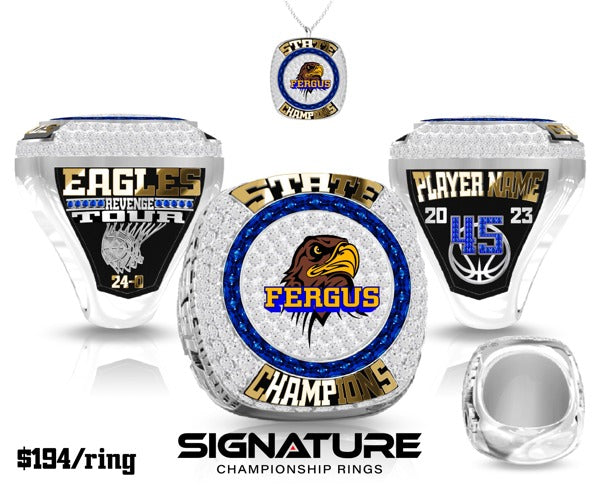 Fergus High School Basketball -Men's 2023 Championship Ring