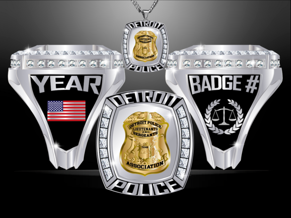 Detroit Police, Lieutenants & Sergeants ring, Gold Badge