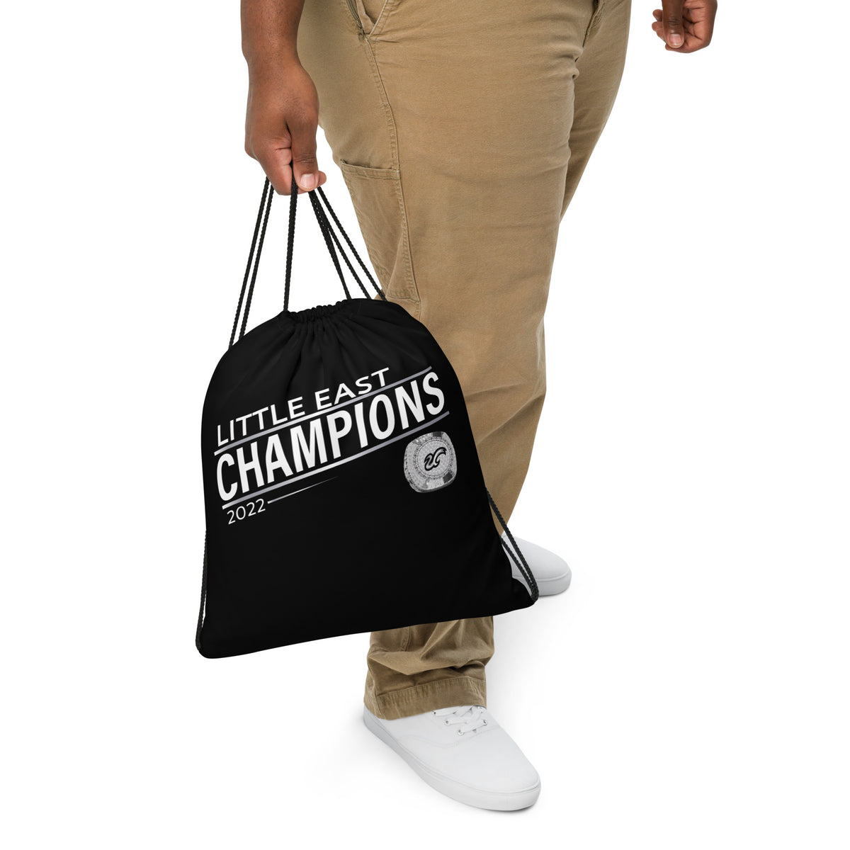 University of Massachusetts Boston 2022 Little East Championship Ring Drawstring bag