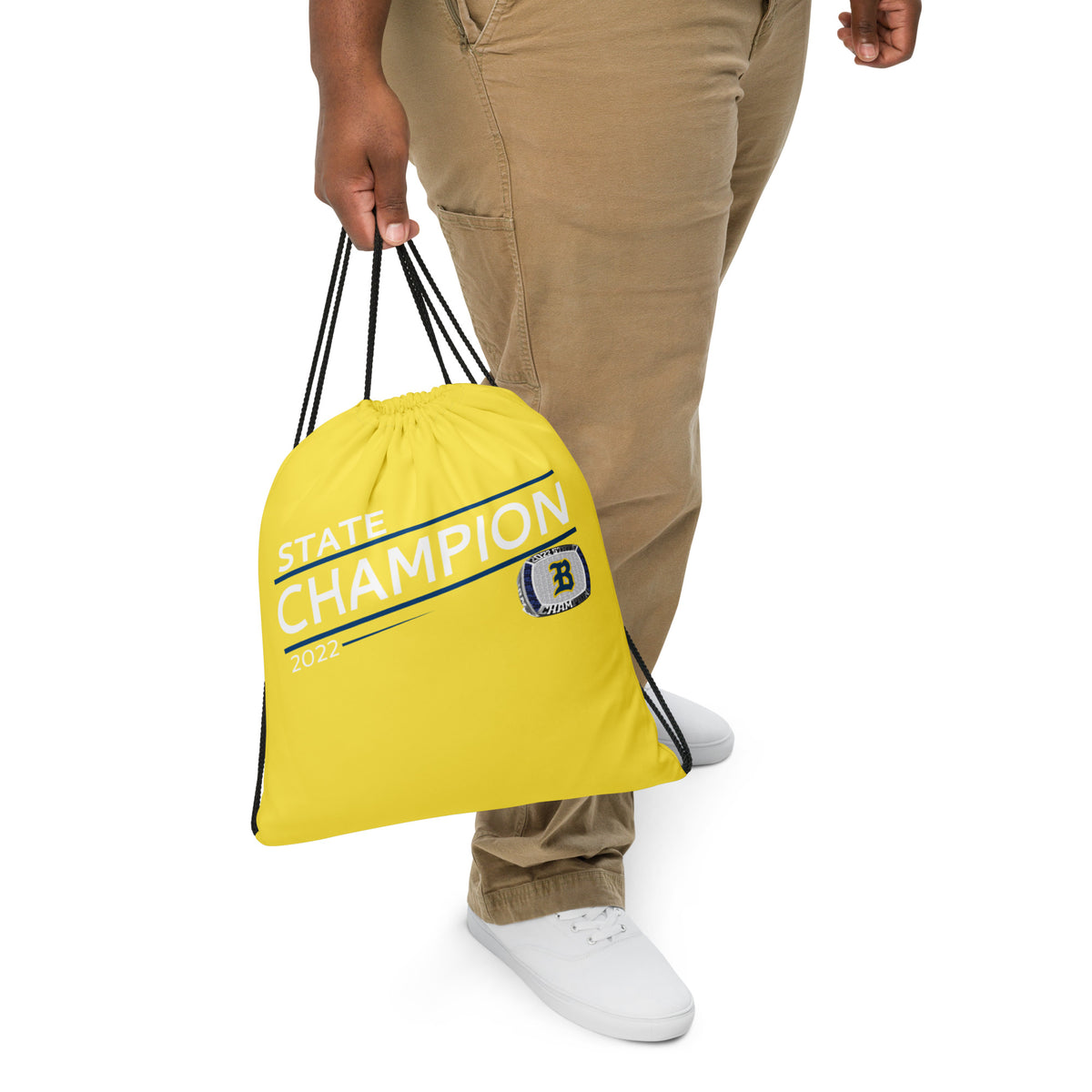 Clear Spring High School 2022 State Championship Ring Yellow Drawstring bag