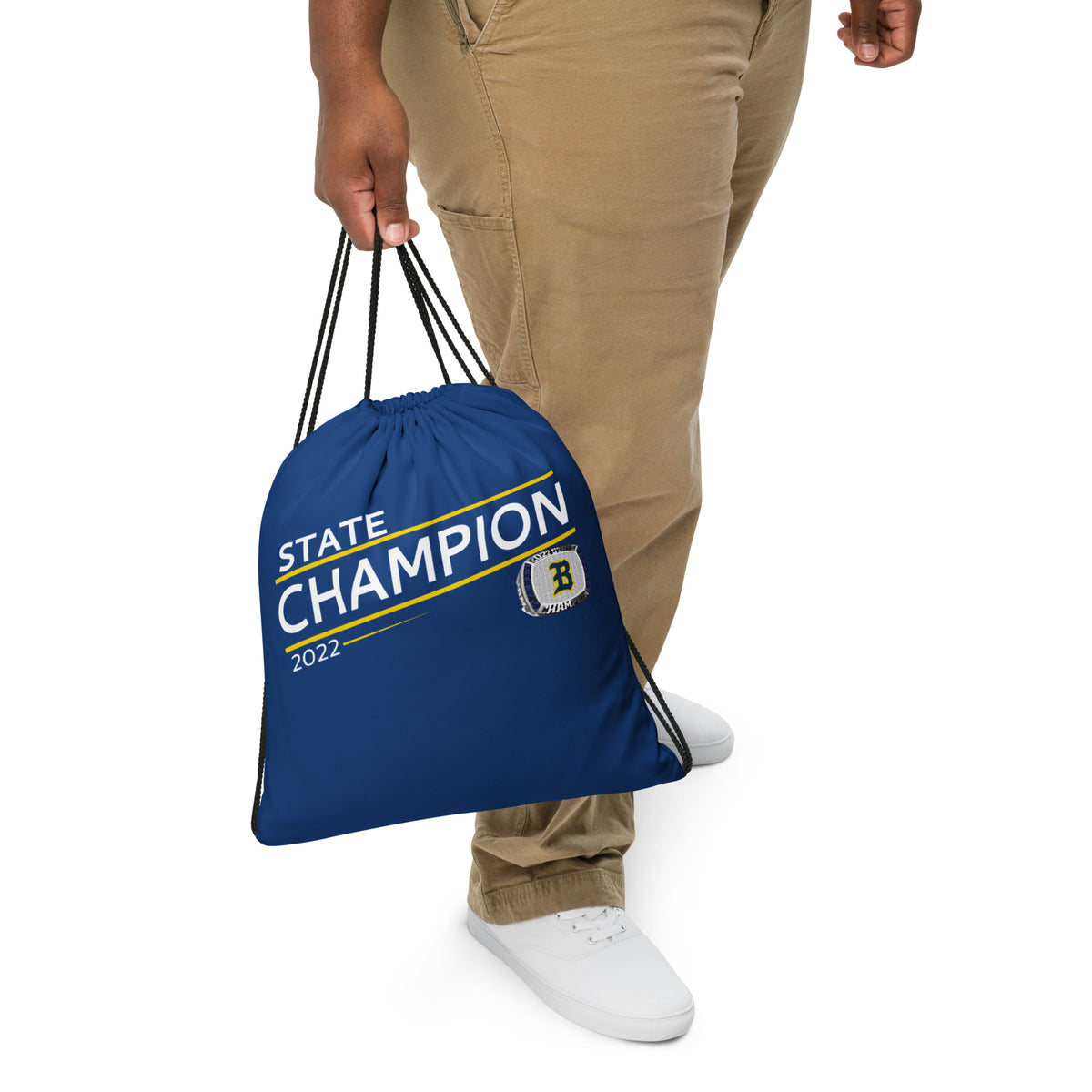 Clear Spring High School 2022 State Championship Ring Blue Drawstring bag