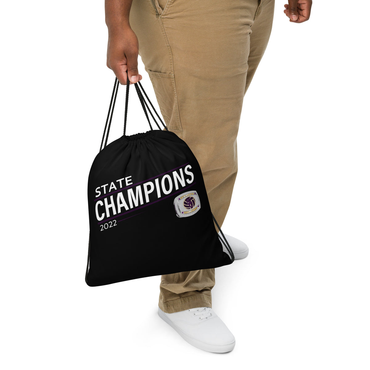 Julesburg Senior High School 2022 State Championship Ring Drawstring bag