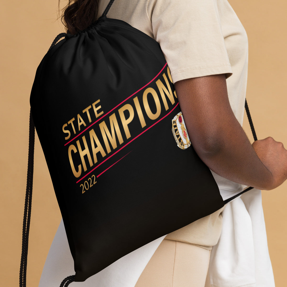 Customer Care Basketball 2022 State Championship Ring Drawstring bag