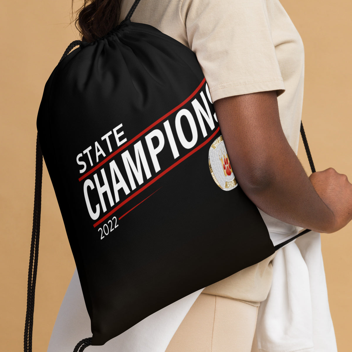 Beechwood High School Football 2022 State Championship Ring Drawstring bag