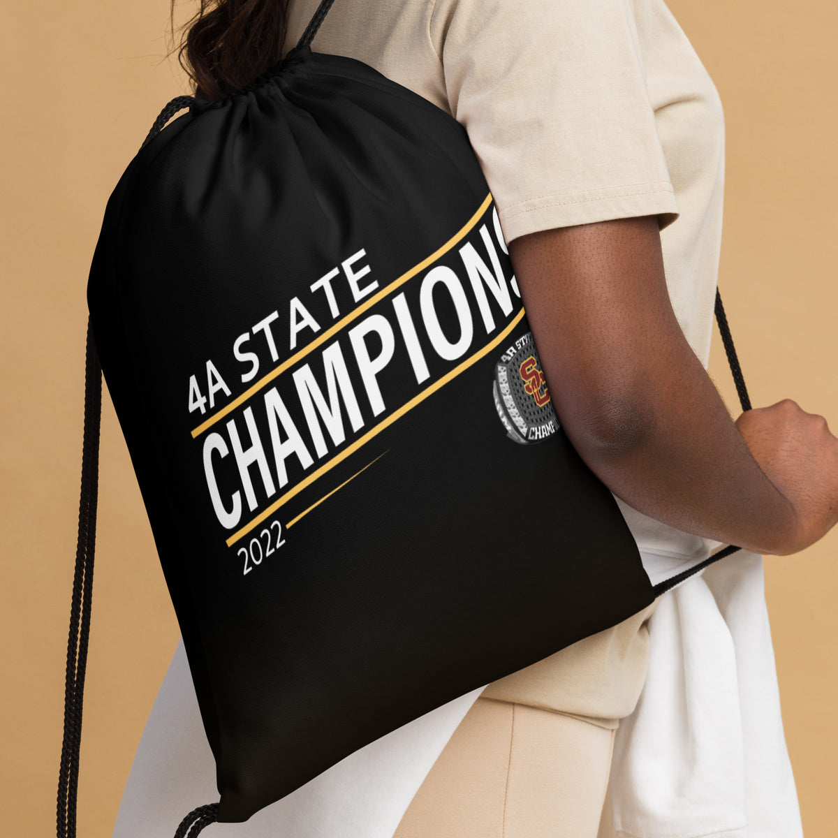 Salpointe Catholic Softball Yellow 2022 State Championship Ring Drawstring bag