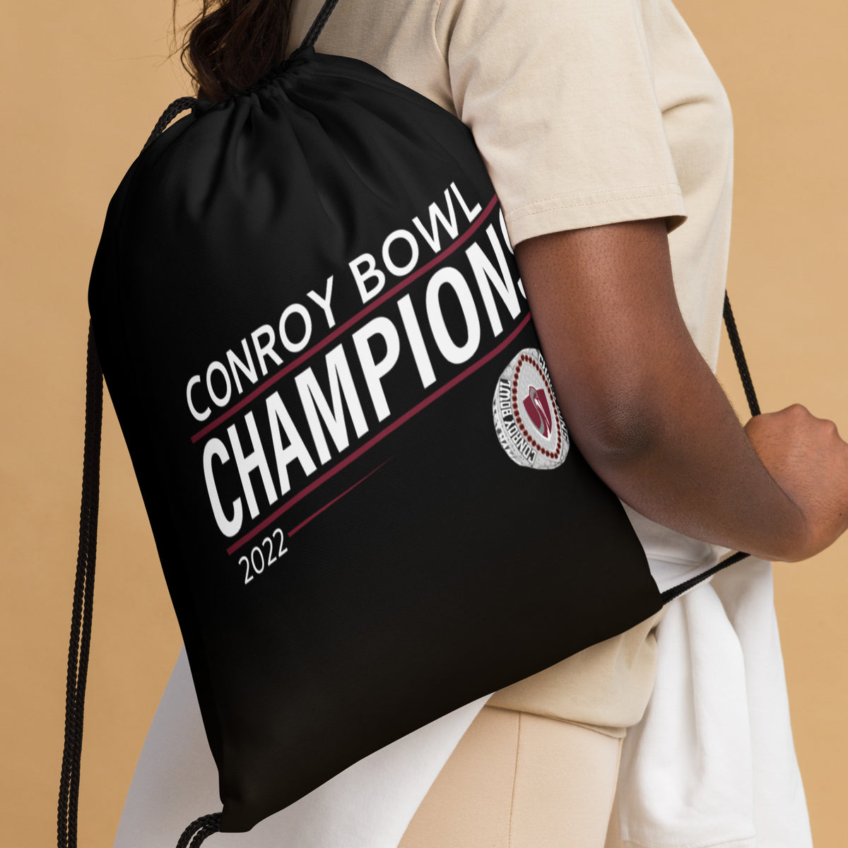 The Loomis Chaffee School Football 2022 State Championship Ring Drawstring bag