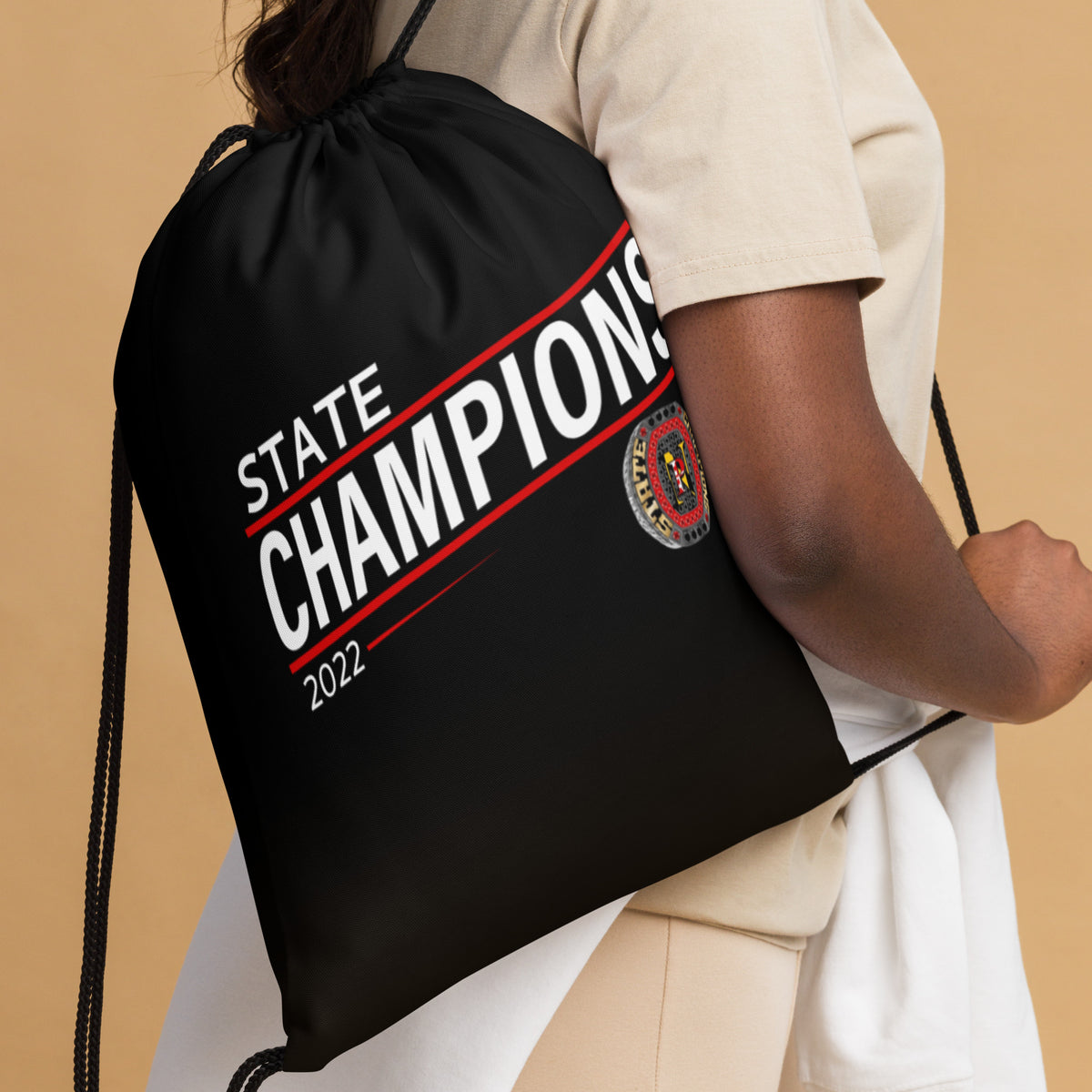 North Point High School Football 2022 State Championship Ring Drawstring bag